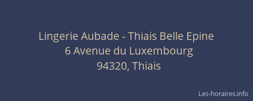 aubade belle epine