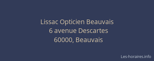 Lissac Opticien Beauvais