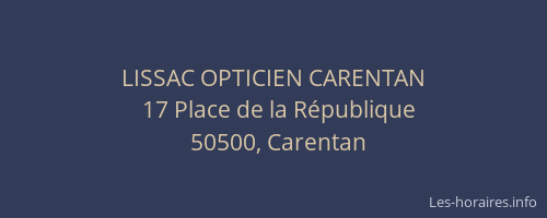 LISSAC OPTICIEN CARENTAN