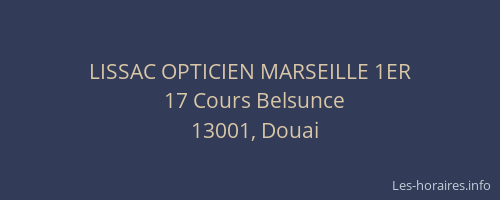 LISSAC OPTICIEN MARSEILLE 1ER