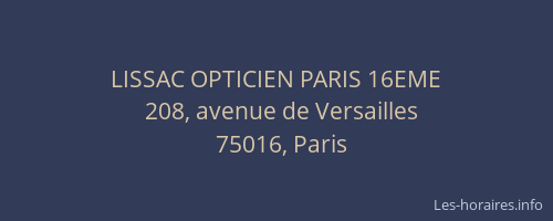 LISSAC OPTICIEN PARIS 16EME