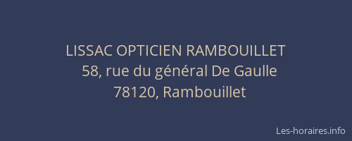 LISSAC OPTICIEN RAMBOUILLET