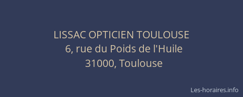 LISSAC OPTICIEN TOULOUSE