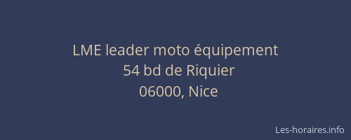 LME leader moto équipement