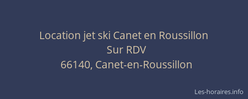 Location jet ski Canet en Roussillon