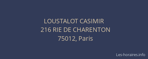 LOUSTALOT CASIMIR