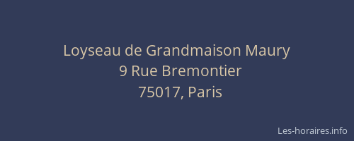 Loyseau de Grandmaison Maury