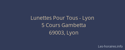 Lunettes Pour Tous - Lyon