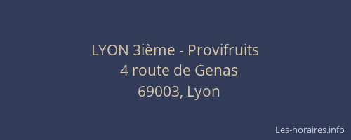 LYON 3ième - Provifruits