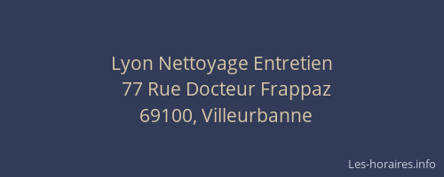 Lyon Nettoyage Entretien