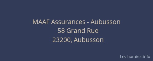 MAAF Assurances - Aubusson