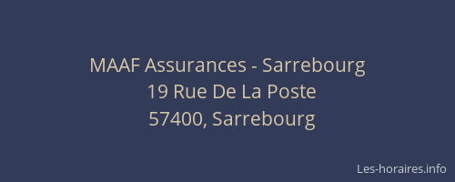 MAAF Assurances - Sarrebourg