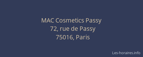 MAC Cosmetics Passy