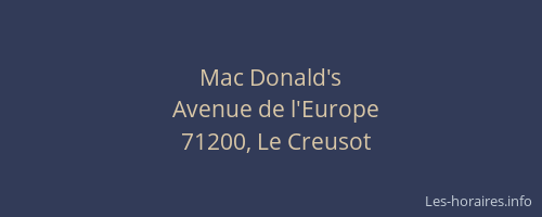 Mac Donald's