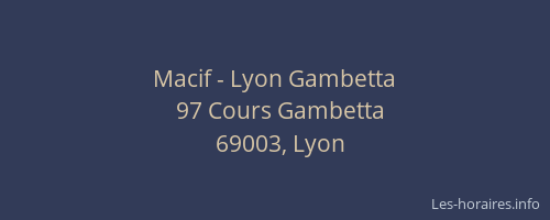 Macif - Lyon Gambetta