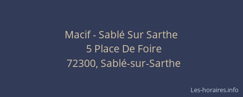 Macif - Sablé Sur Sarthe