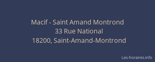 Macif - Saint Amand Montrond