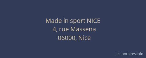 Made in sport NICE