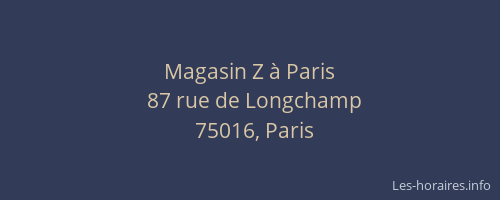 Magasin Z à Paris