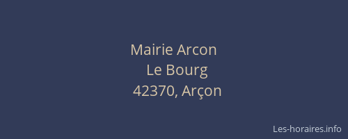 Mairie Arcon