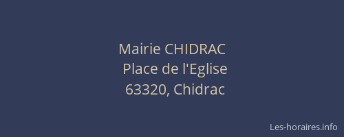 Mairie CHIDRAC