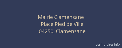 Mairie Clamensane