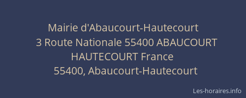 Mairie d'Abaucourt-Hautecourt