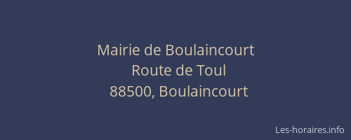 Mairie de Boulaincourt