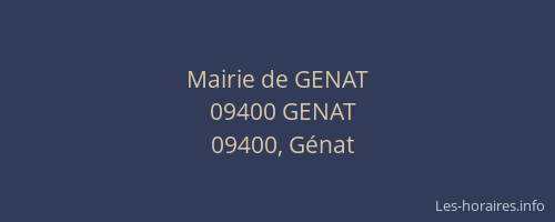 Mairie de GENAT