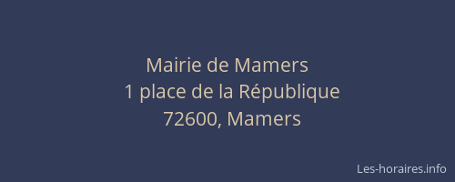Mairie de Mamers
