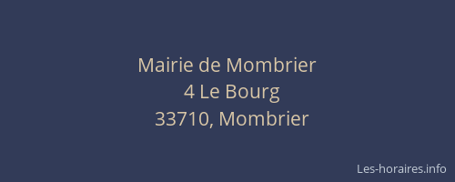 Mairie de Mombrier