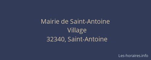 Mairie de Saint-Antoine