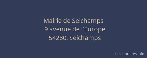 Mairie de Seichamps