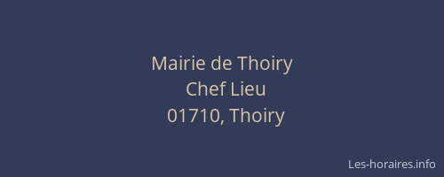 Mairie de Thoiry