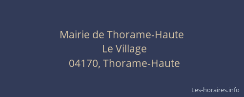 Mairie de Thorame-Haute