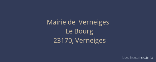 Mairie de  Verneiges