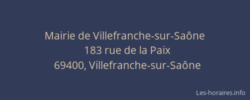 Mairie de Villefranche-sur-Saône