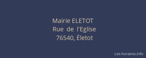 Mairie ELETOT