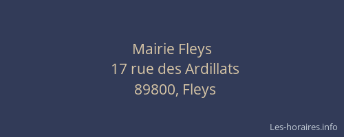 Mairie Fleys