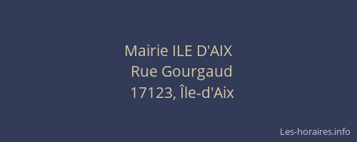 Mairie ILE D'AIX