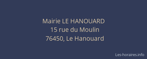 Mairie LE HANOUARD