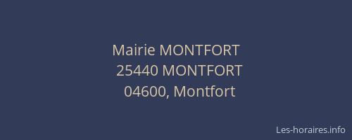 Mairie MONTFORT