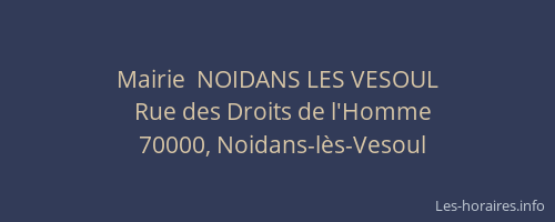 Mairie  NOIDANS LES VESOUL