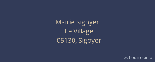 Mairie Sigoyer