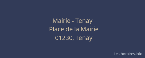 Mairie - Tenay