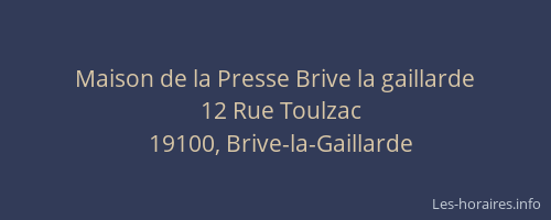 Maison de la Presse Brive la gaillarde