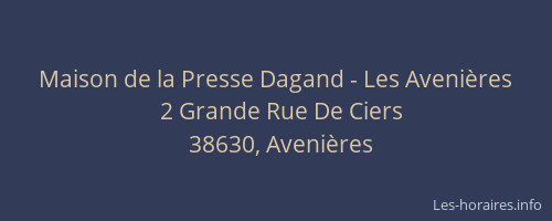 Maison de la Presse Dagand - Les Avenières