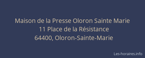 Maison de la Presse Oloron Sainte Marie