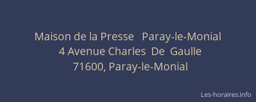 Maison de la Presse   Paray-le-Monial