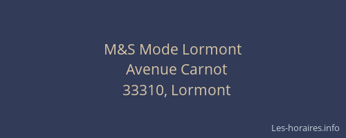 M&S Mode Lormont